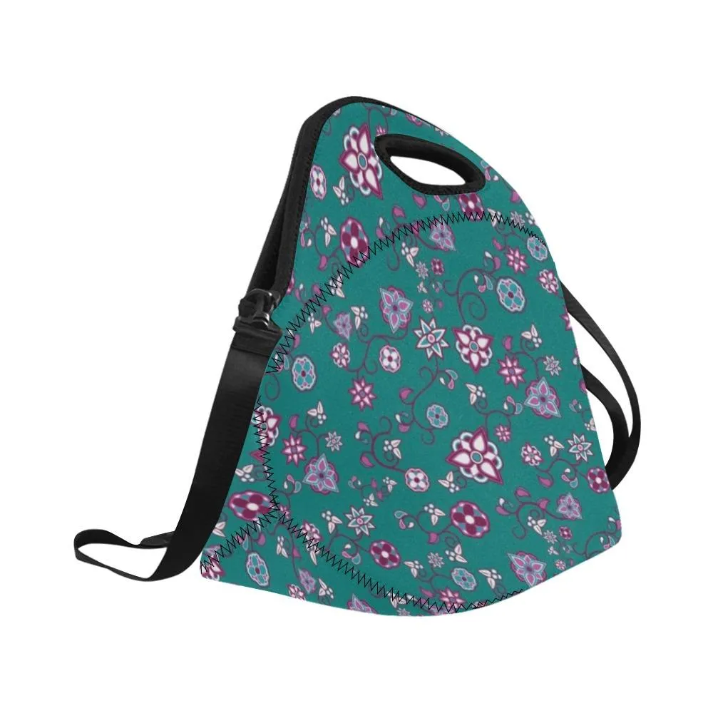 Burgundy Bloom Neoprene Lunch Bag/Large