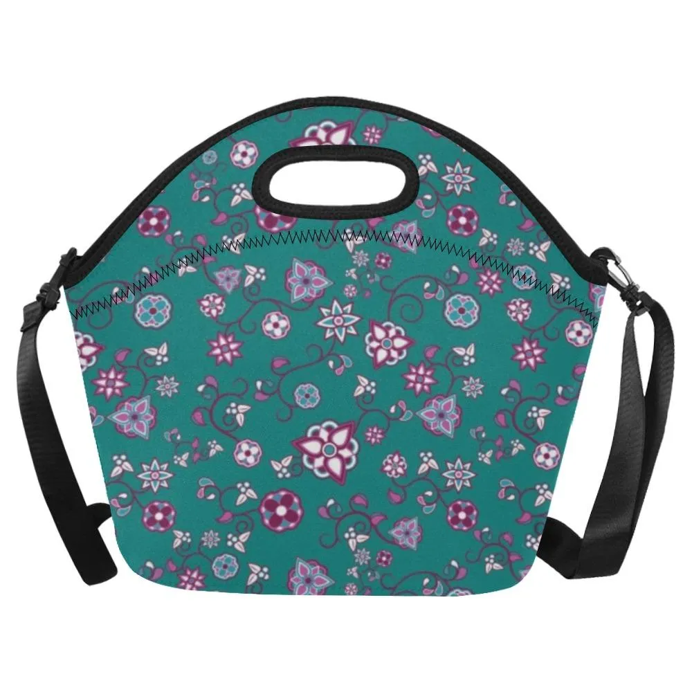 Burgundy Bloom Neoprene Lunch Bag/Large