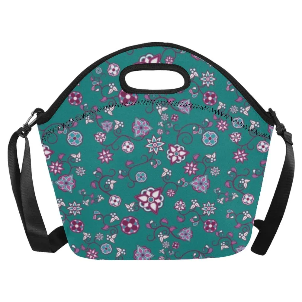 Burgundy Bloom Neoprene Lunch Bag/Large