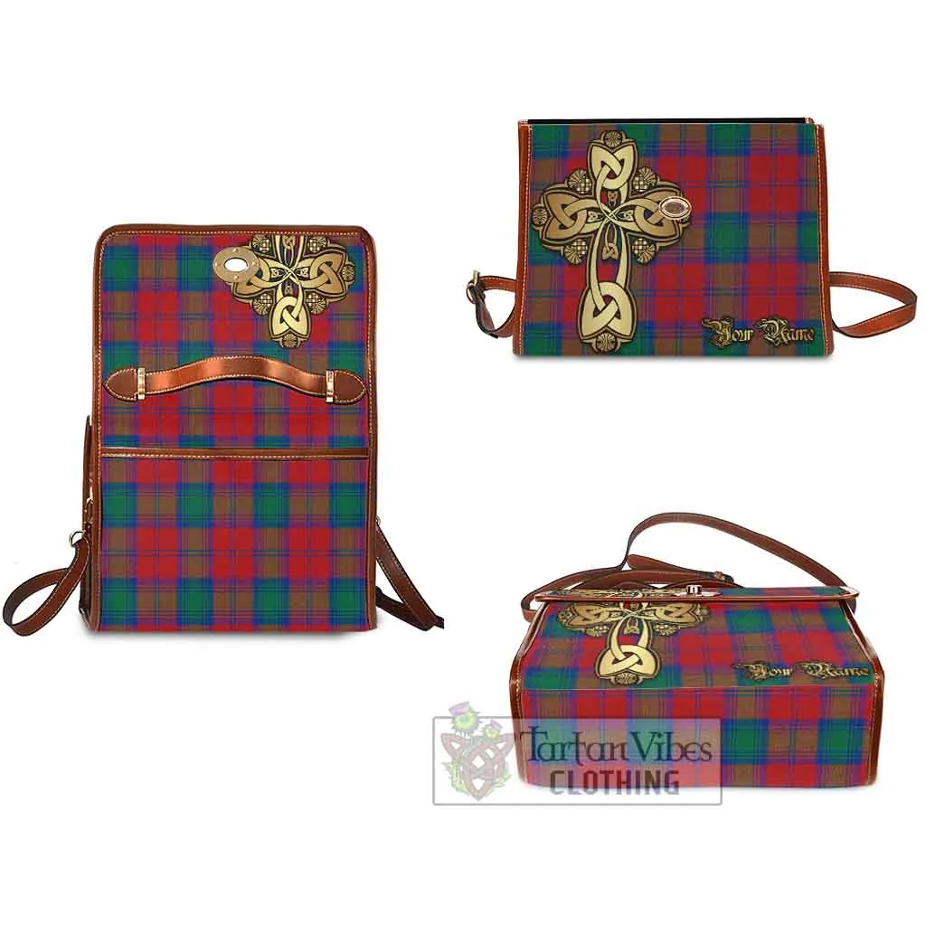 Byres (Byses) Tartan Waterproof Canvas Bag Golden Thistle Celtic Cross Style