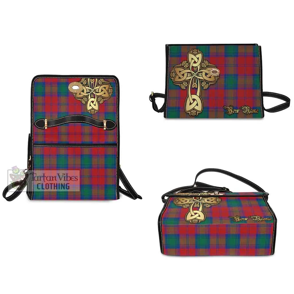 Byres (Byses) Tartan Waterproof Canvas Bag Golden Thistle Celtic Cross Style