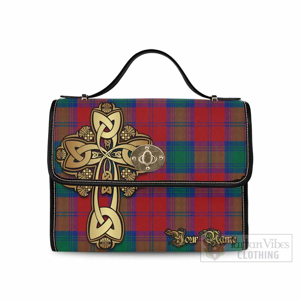 Byres (Byses) Tartan Waterproof Canvas Bag Golden Thistle Celtic Cross Style