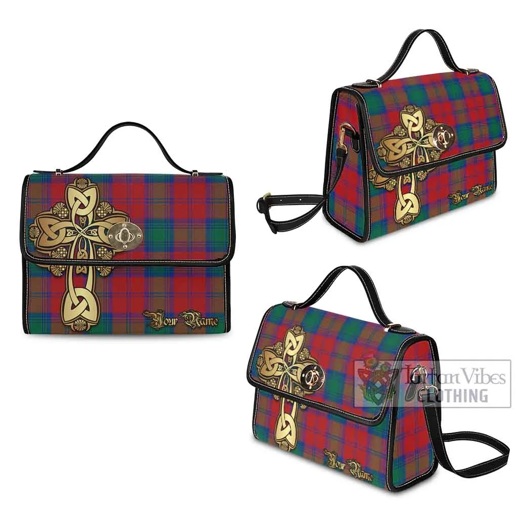 Byres (Byses) Tartan Waterproof Canvas Bag Golden Thistle Celtic Cross Style