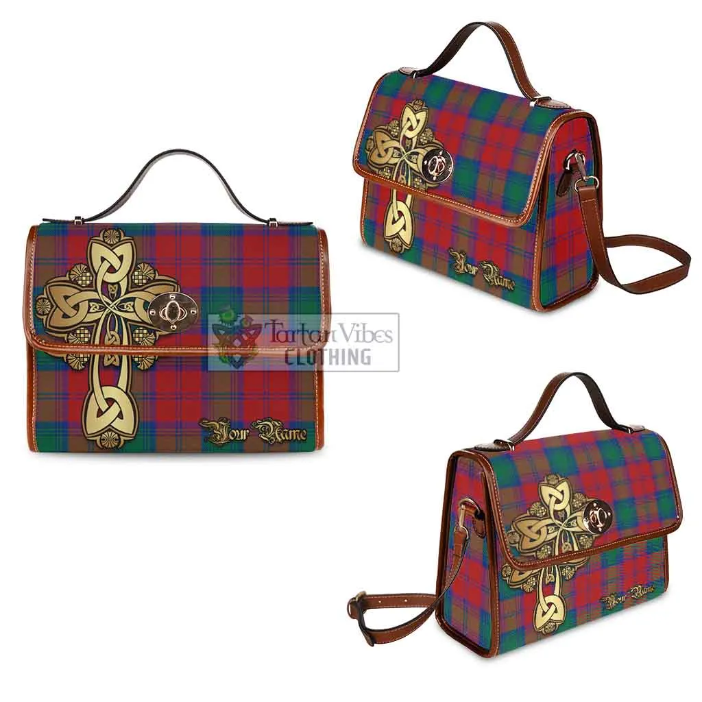 Byres (Byses) Tartan Waterproof Canvas Bag Golden Thistle Celtic Cross Style