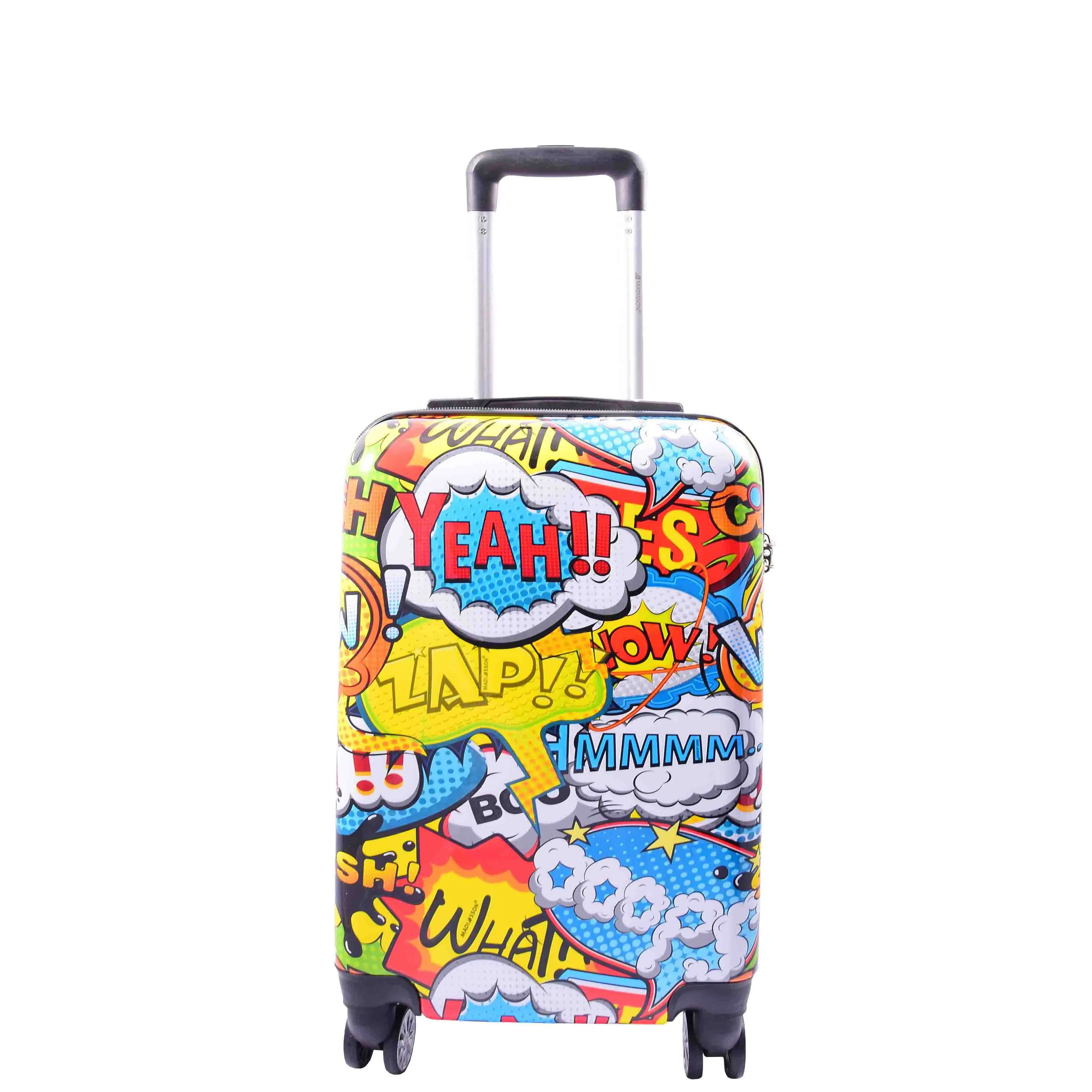 Cabin Size 4 Wheel Luggage Hard Shell Comic Print