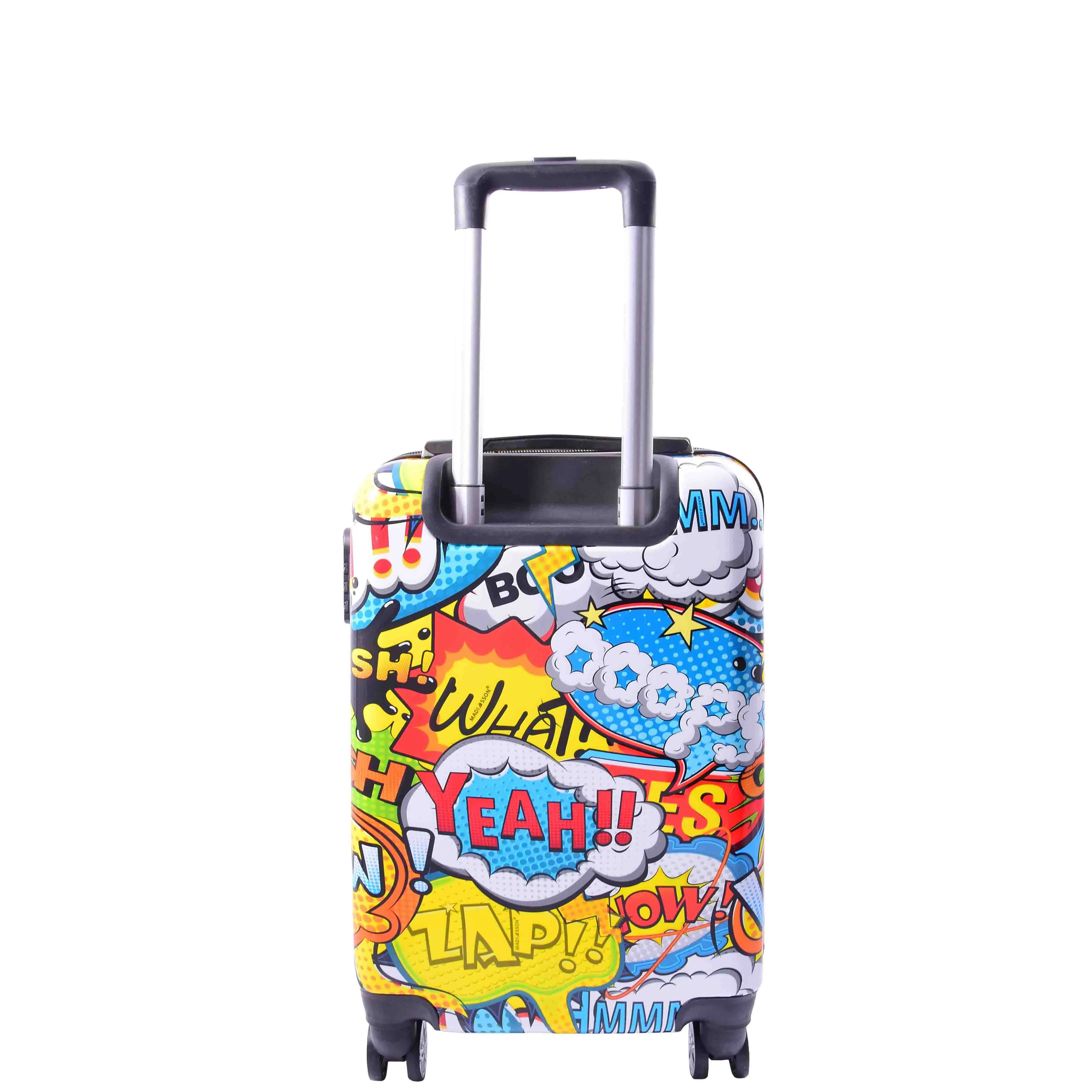 Cabin Size 4 Wheel Luggage Hard Shell Comic Print