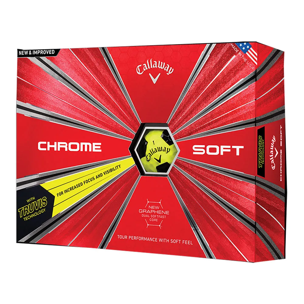 Callaway Chrome Soft Truvis Yellow Golf Balls - Dozen