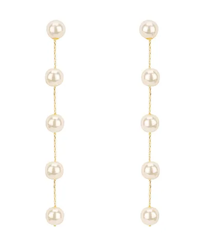 Cascading Pearls Long Earrings