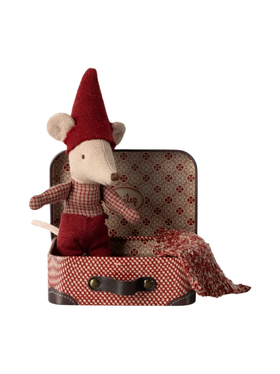 Christmas Mouse, Baby in Suitcase