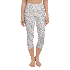 Circle Patterned Women's Capri Yoga Pants