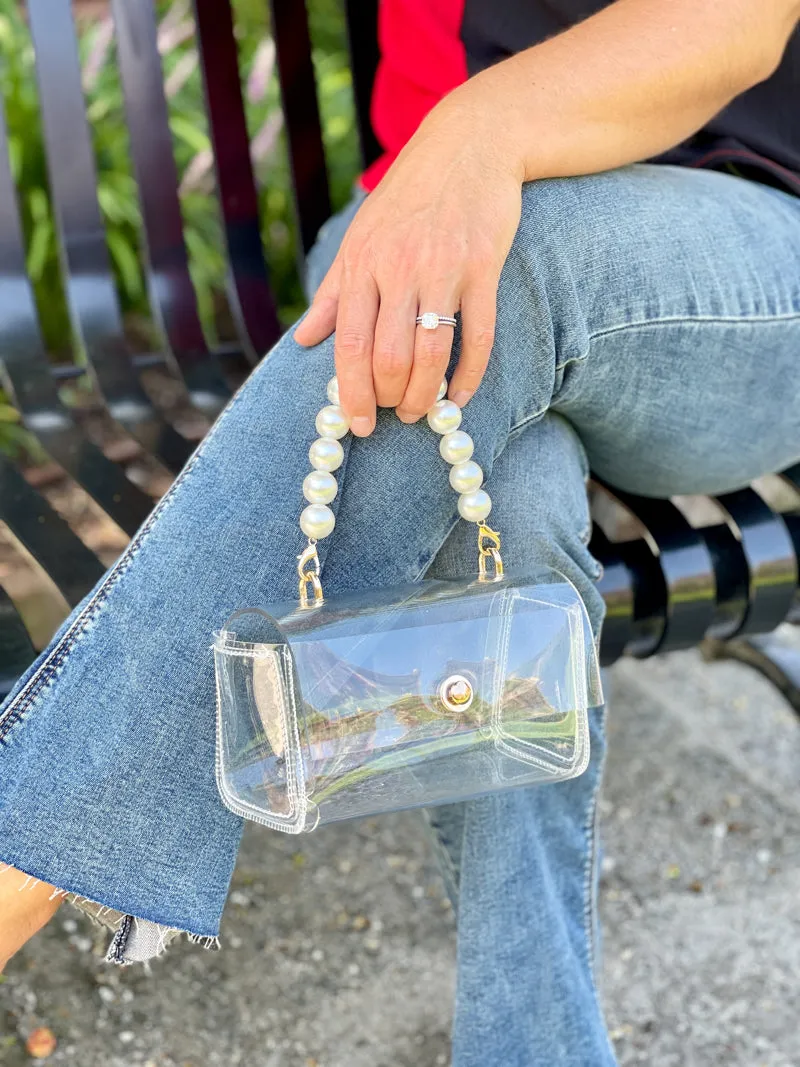 Clear Sophistication Pearl Clutch Bag