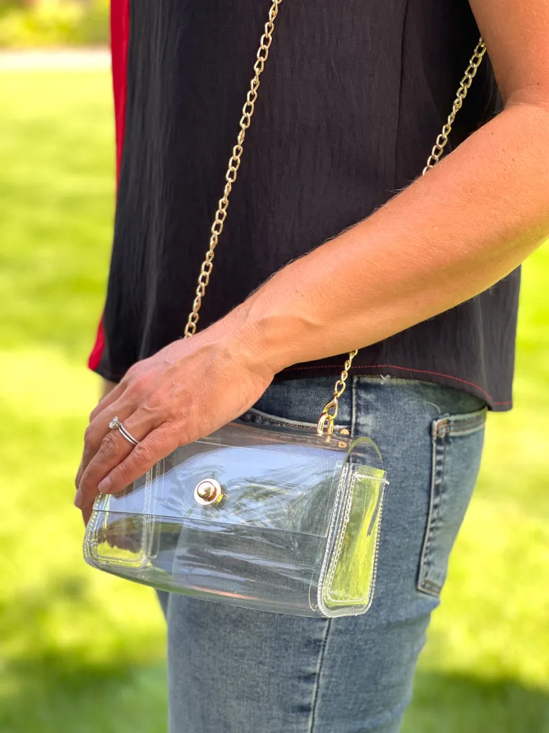 Clear Sophistication Pearl Clutch Bag