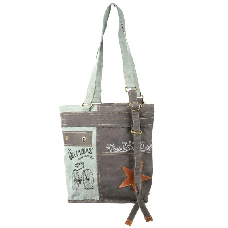 Columbias Bicycle Grey & Aqua Tote