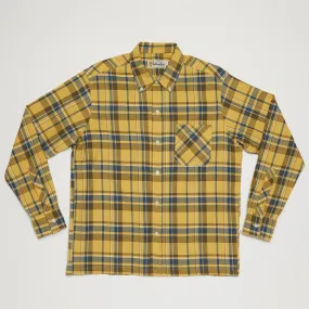 Convertible Collar Button-down Shirt (Yellow x Navy)