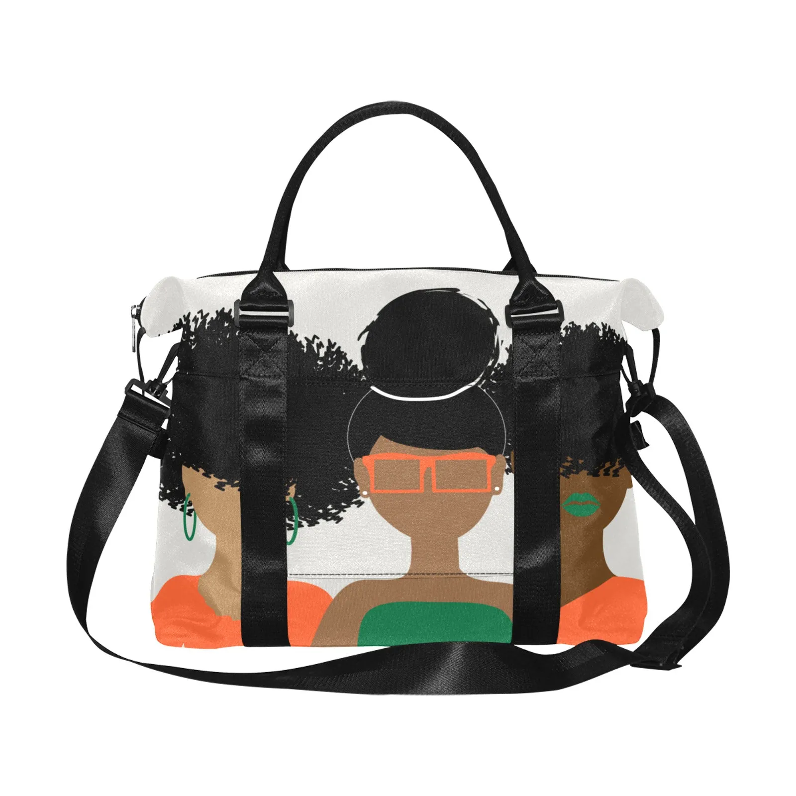 Curly Girl Trio (Orange/green) Trolley Bag