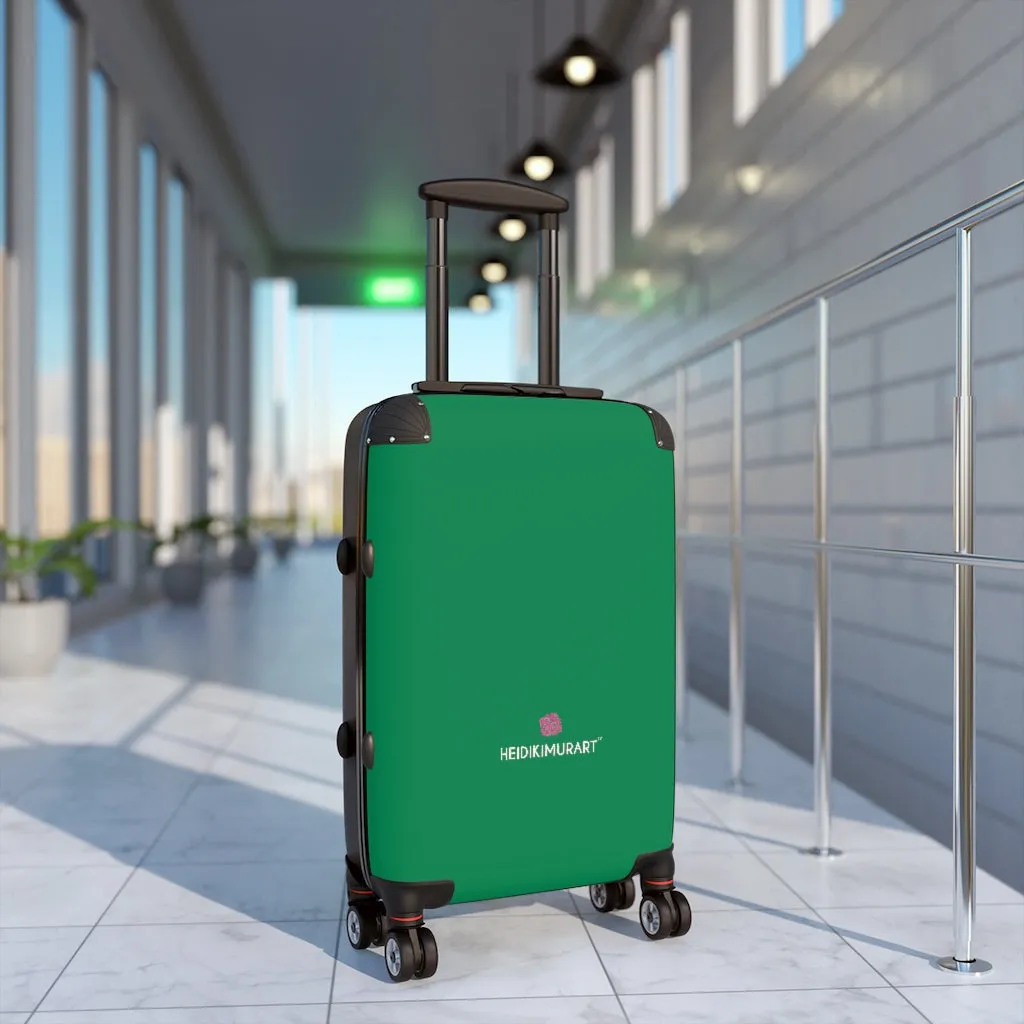 Dark Green Color Cabin Suitcase, Carry On Luggage With 2 Inner Pockets & Built in TSA-approved Lock With 360° Swivel