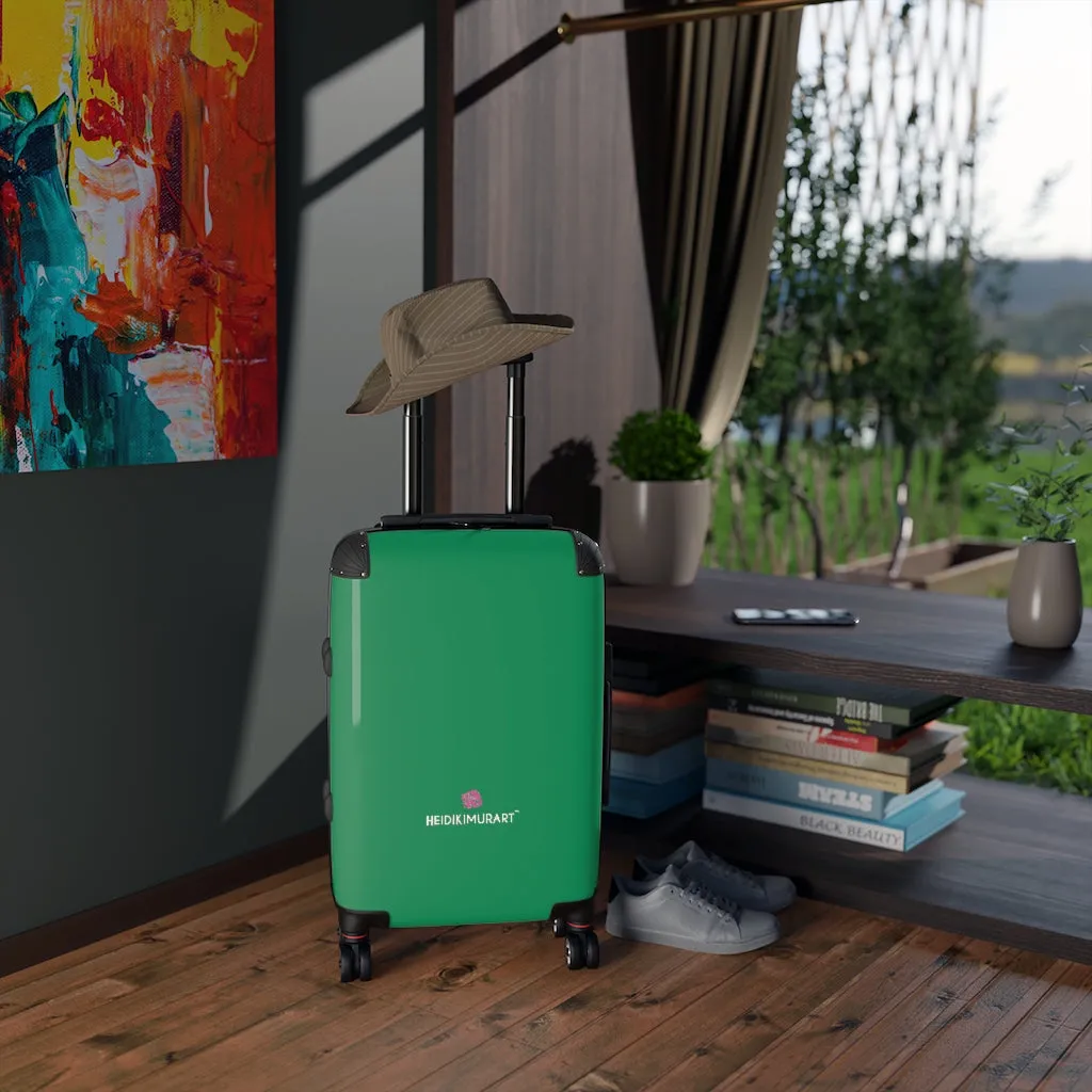 Dark Green Color Cabin Suitcase, Carry On Luggage With 2 Inner Pockets & Built in TSA-approved Lock With 360° Swivel