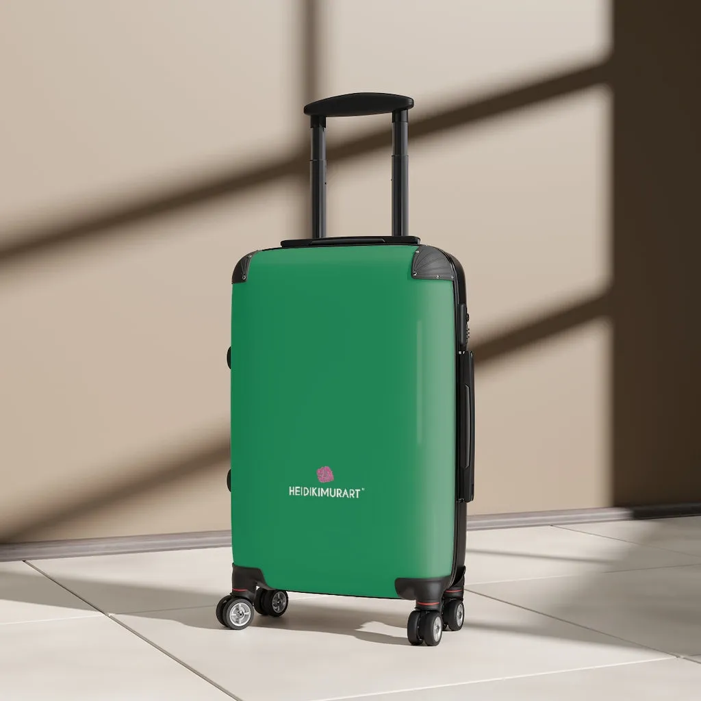 Dark Green Color Cabin Suitcase, Carry On Luggage With 2 Inner Pockets & Built in TSA-approved Lock With 360° Swivel