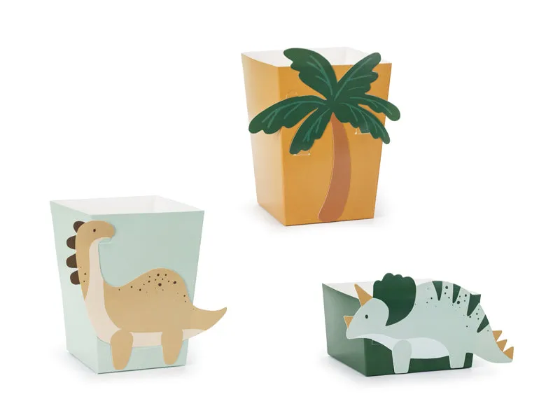 Dinosaur Party Food Snack Display Boxes - Pack of 6