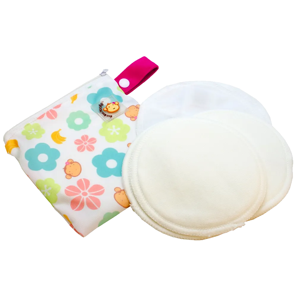 DooDooMooky Bamboo Nursing Pad Mooky Flower Pink Tag