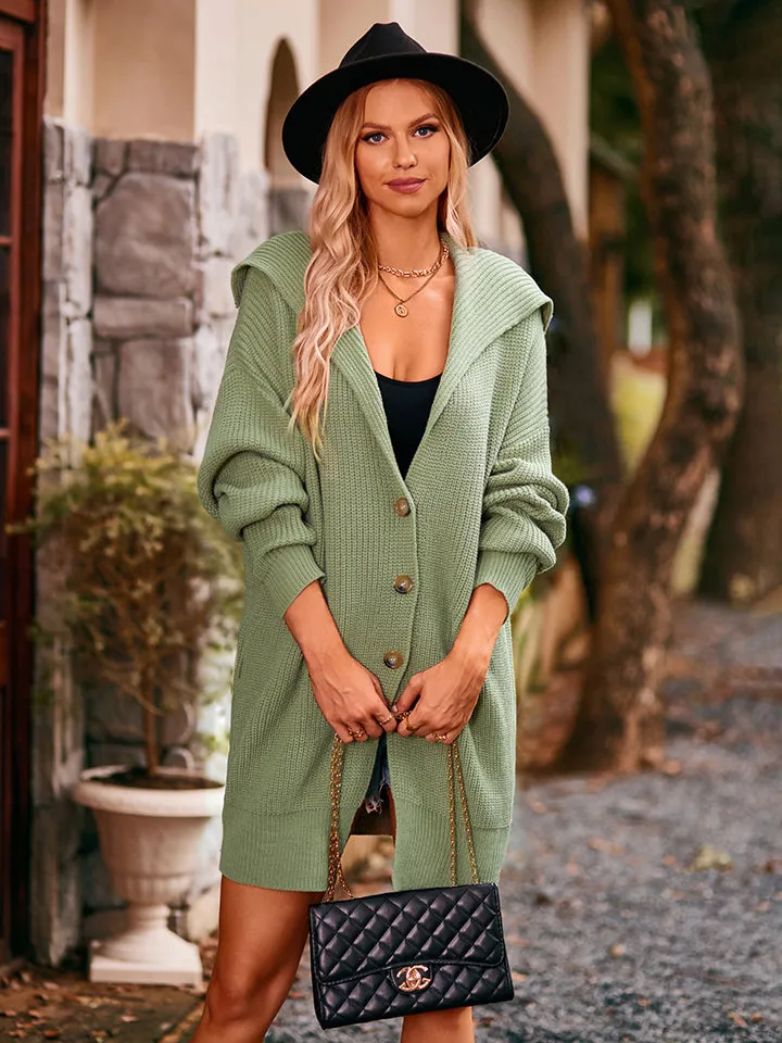 Dropped Shoulder Long Sleeve Cardigan