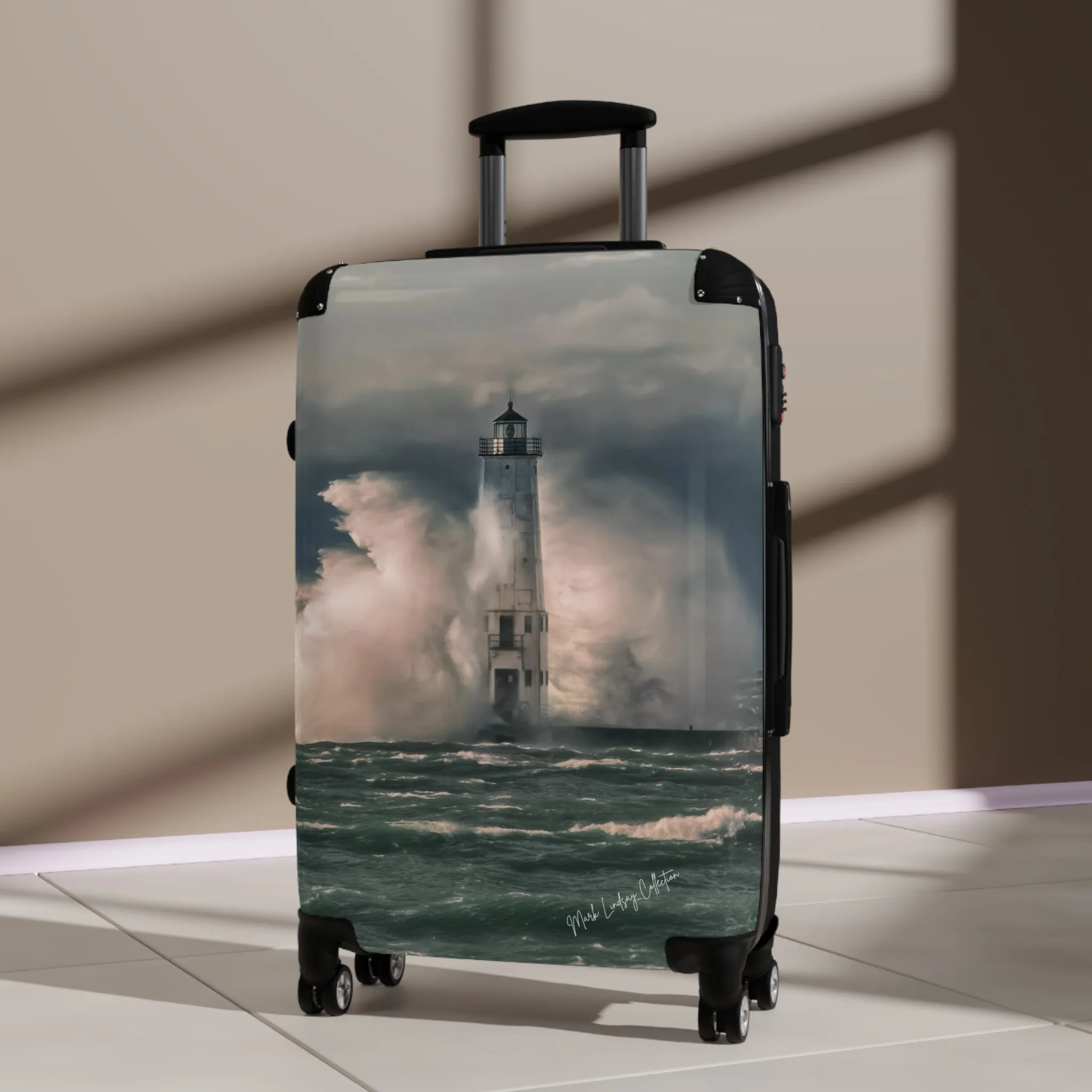 Frankfort Lighthouse Custom Art Luggage