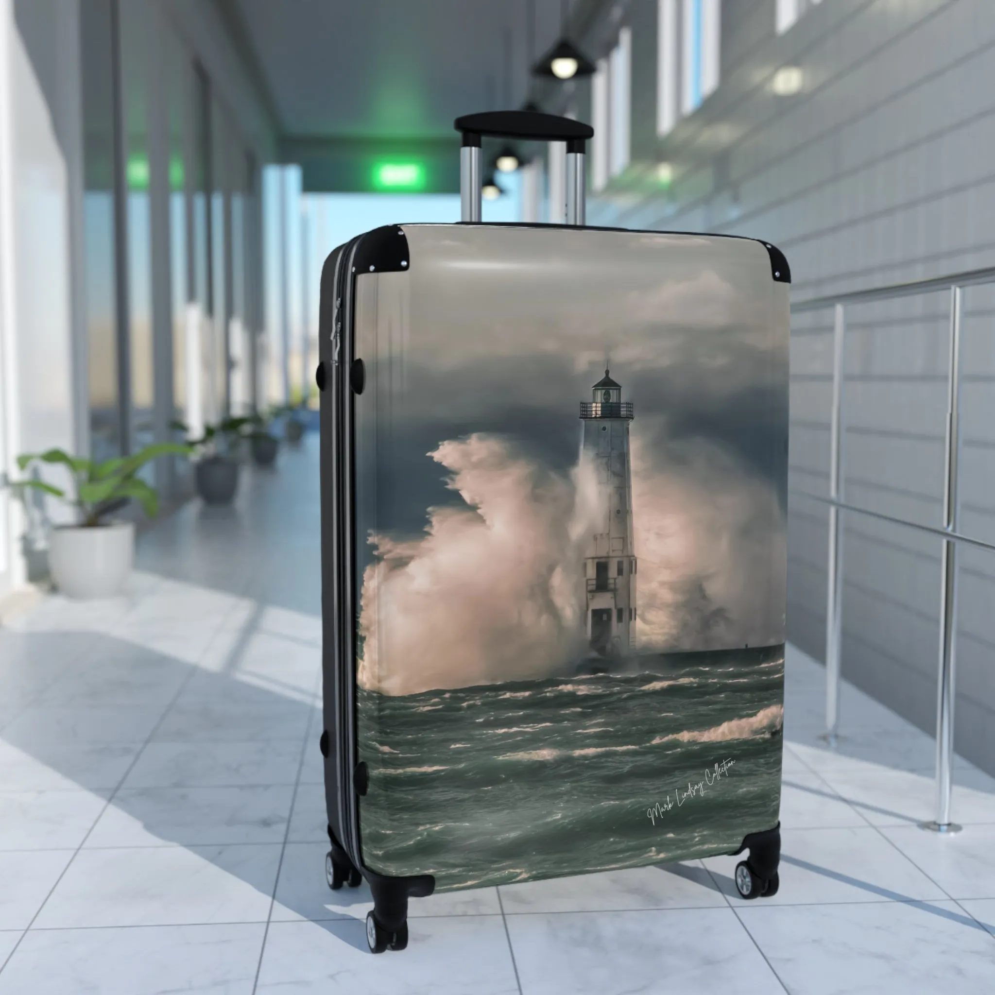 Frankfort Lighthouse Custom Art Luggage