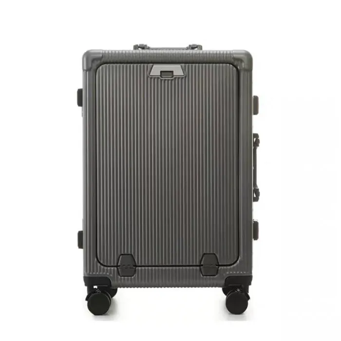 Front flap Aluminum Frame Luggage with USB Charging Port