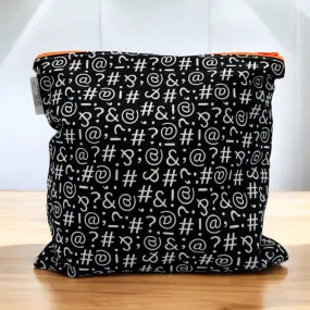 Gallon Sized Reusable Zippered Bag Typographical Symbols