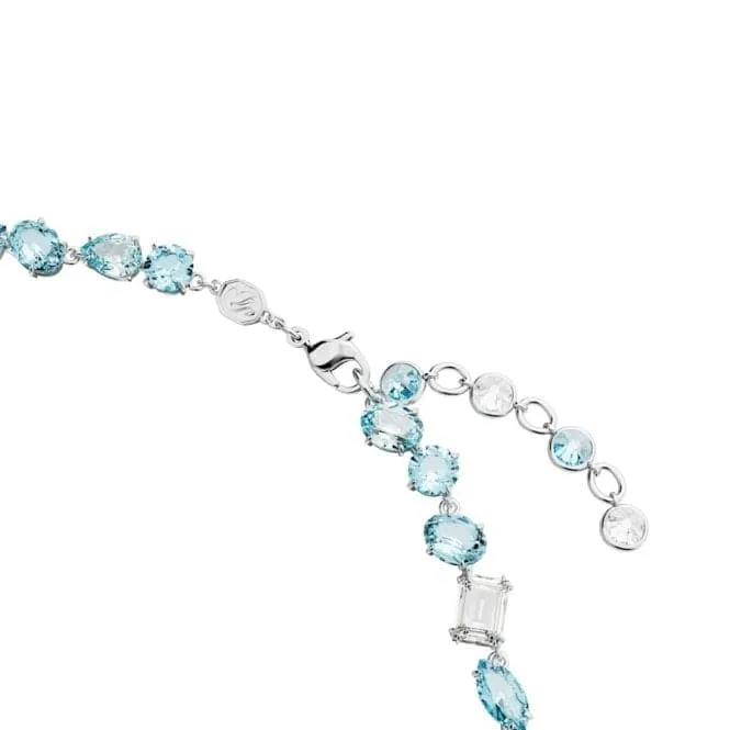 Gema Mixed Cuts Blue Rhodium Plated Necklace 5666007