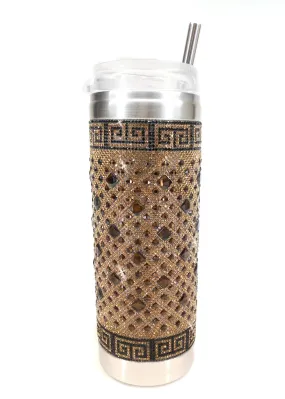 Gold and Black Diamond Crystal Tumbler | Bling Tumbler