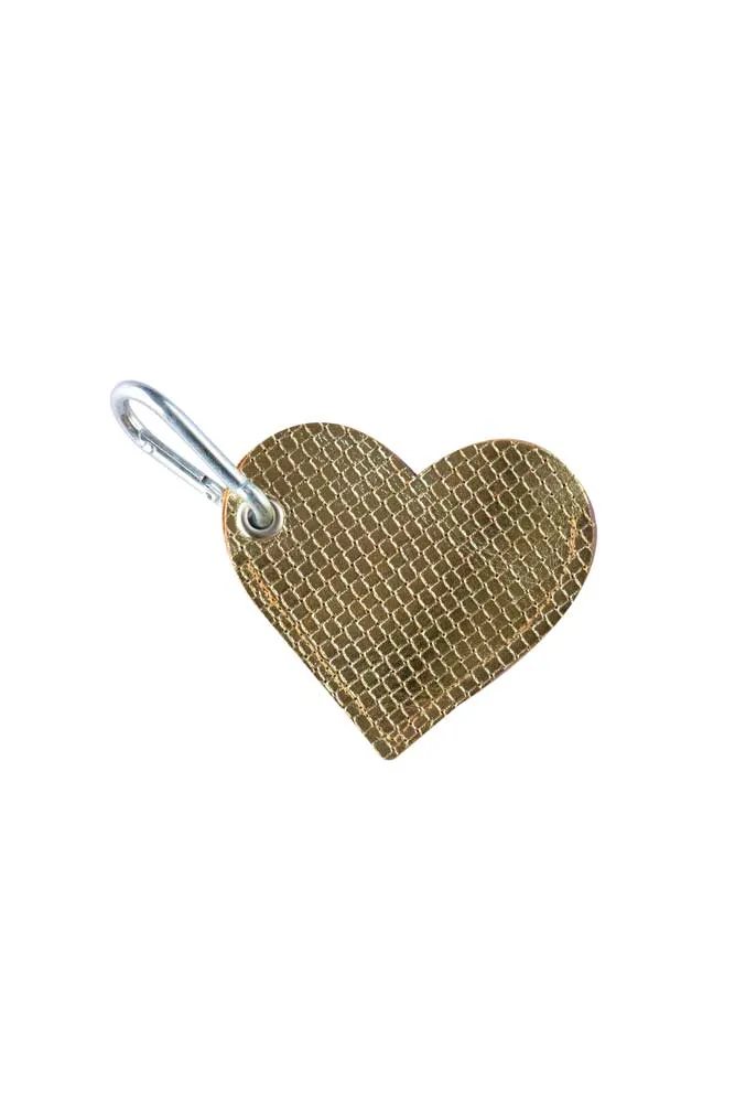 Gold Heart Dog Poo Bag Pouch