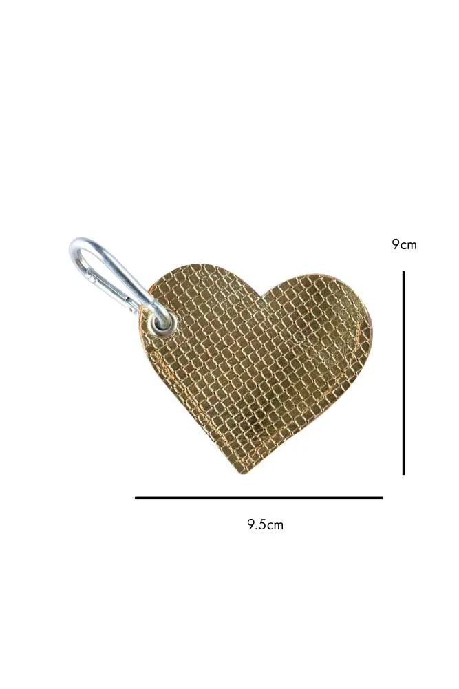 Gold Heart Dog Poo Bag Pouch