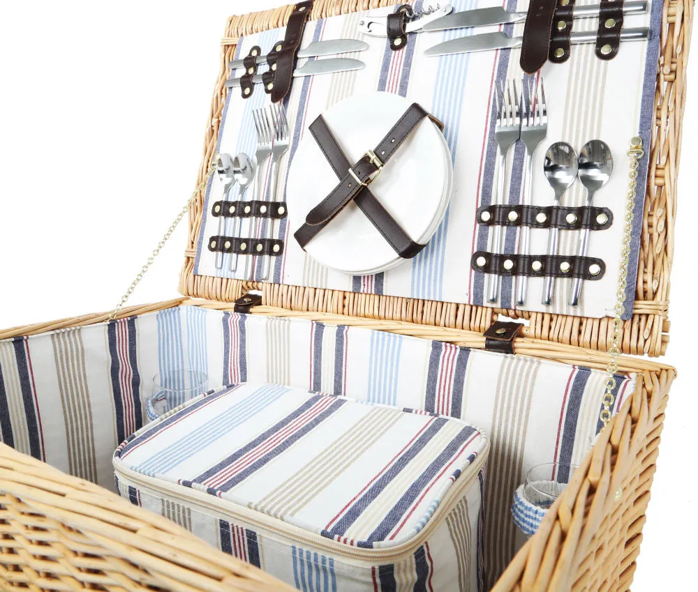 Greenfield Collection Ludlow Willow Picnic Hamper for Four People