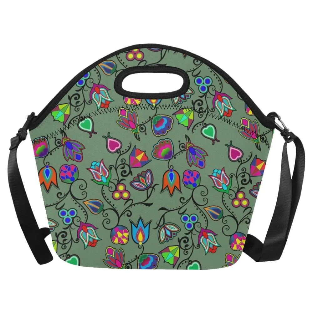 Indigenous Paisley Dark Sea Neoprene Lunch Bag/Large