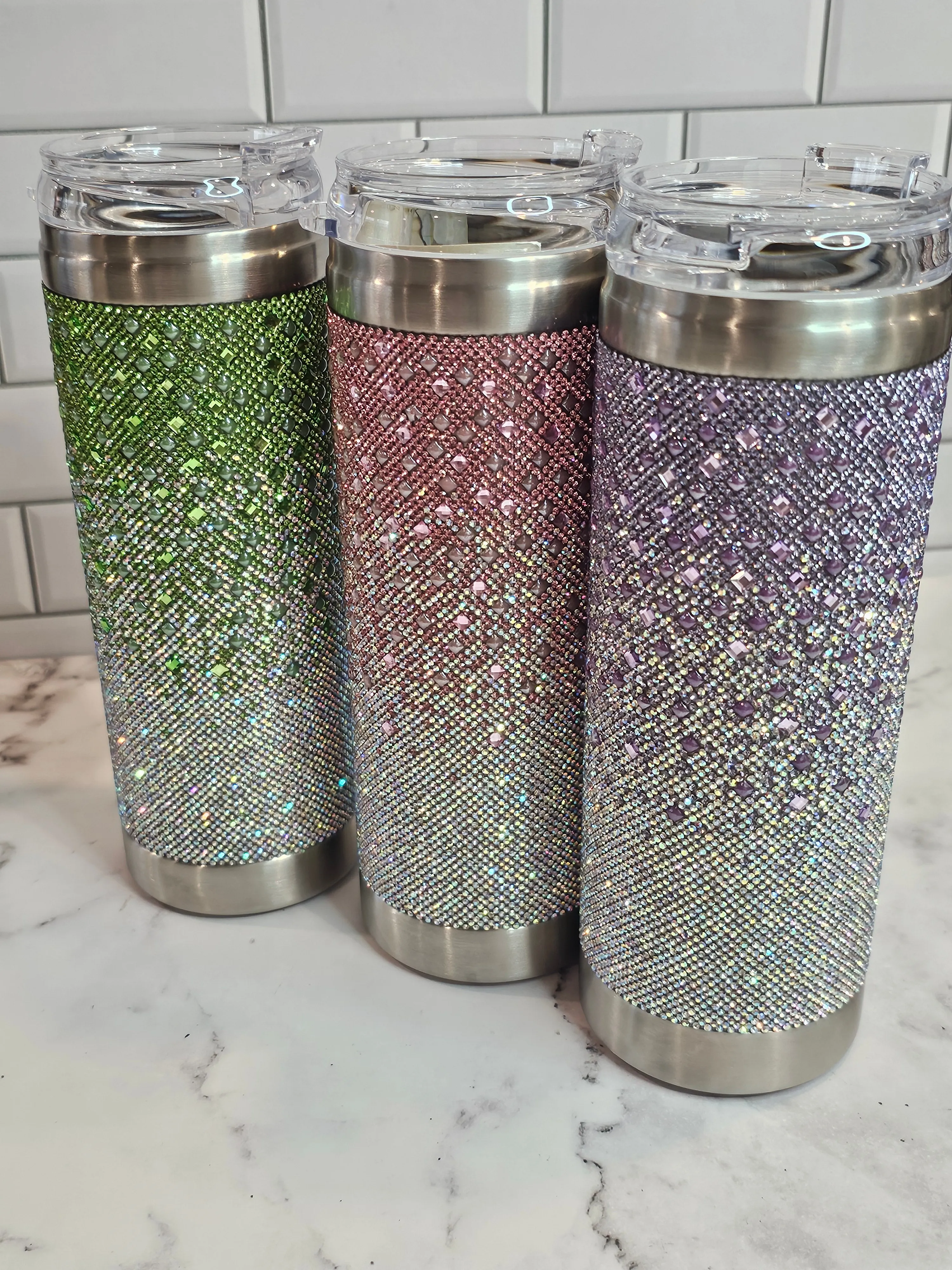 Jacueline Kent Tumbler | Ombre Green | Bling Tumbler