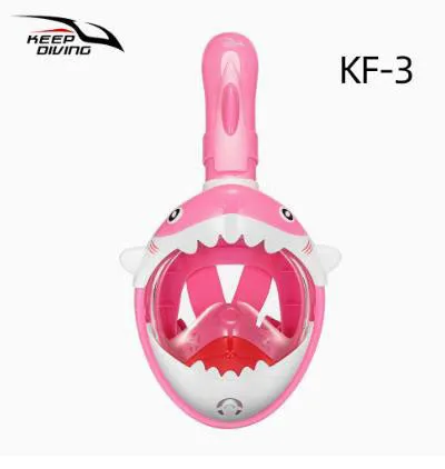 Kids Cartoon Diving Snorkeling Swimming Anti-Fog Foldable Full Mask Junior 4 Colours