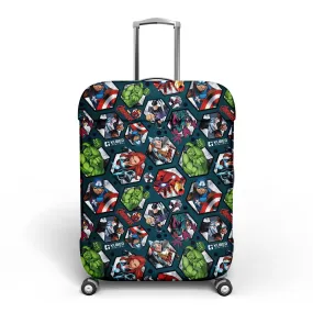 Kuber Industries Marvel Avengers Luggage Cover | Polyester Travel Suitcase Cover | Washable | Stretchable Suitcase Protector | 22-26 Inch | Medium | Blue