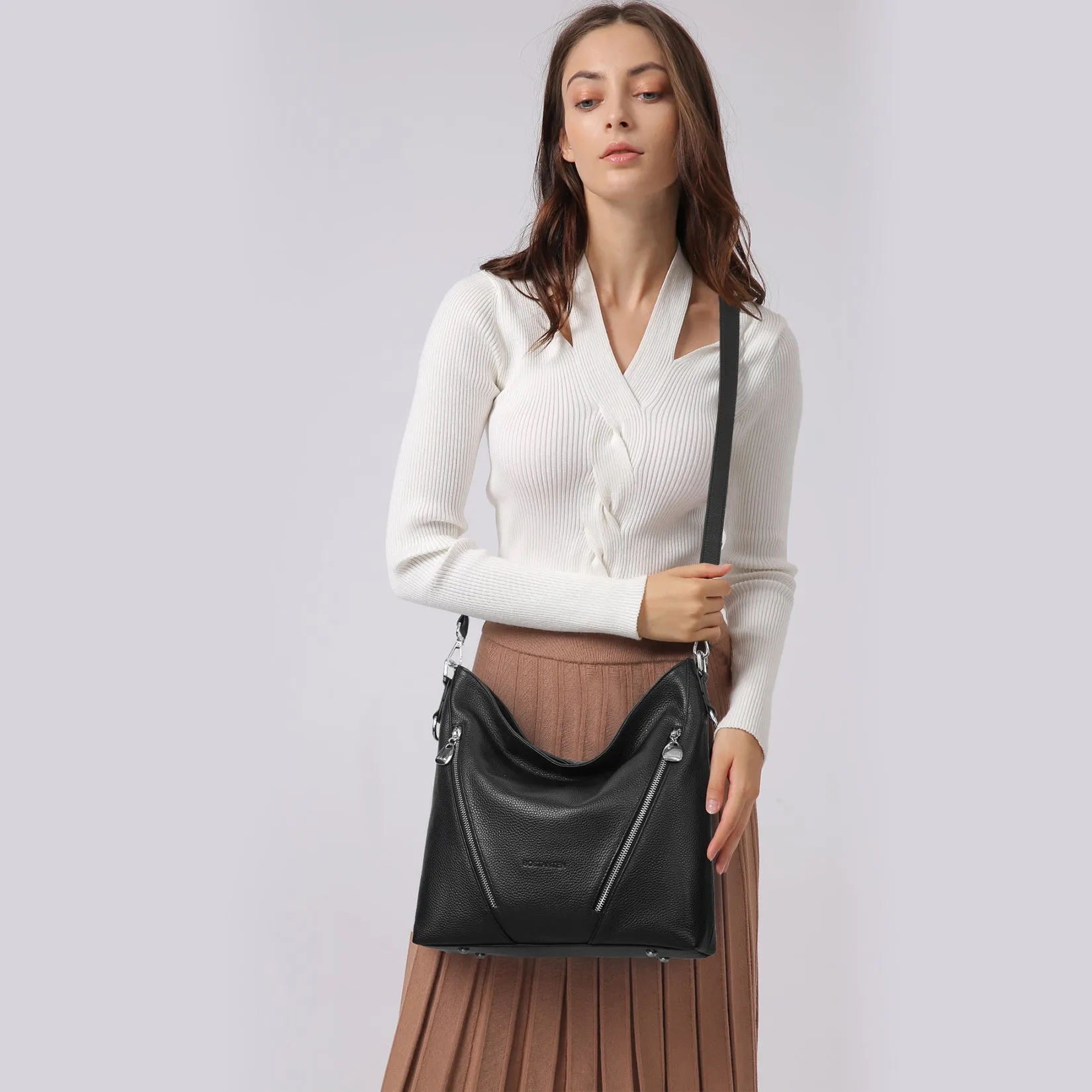 Kweli Luxurious Leather Shoulder Tote Bag - Handcrafted with Attention to Detail