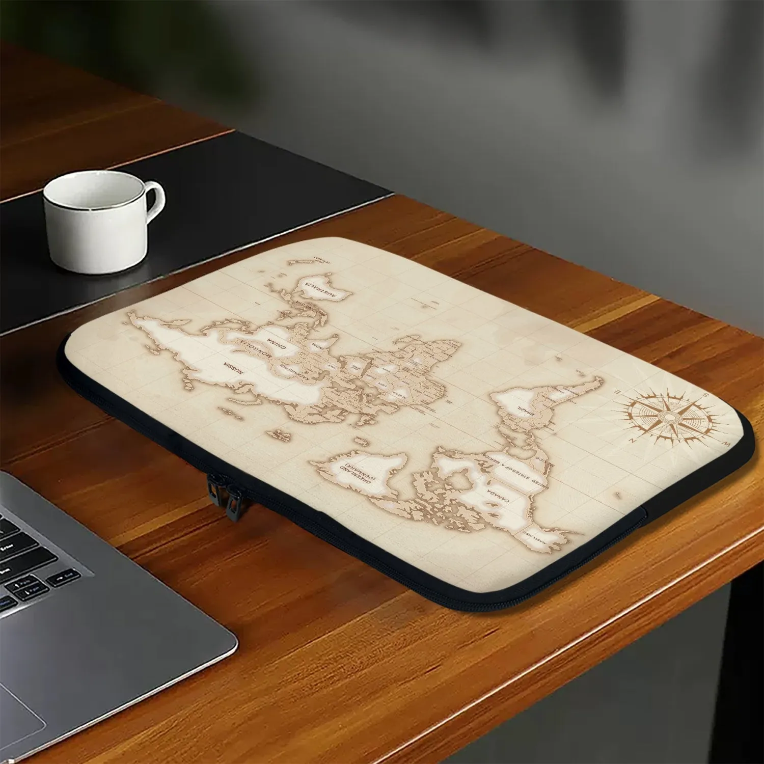 Laptop Sleeve - without handles - World Map