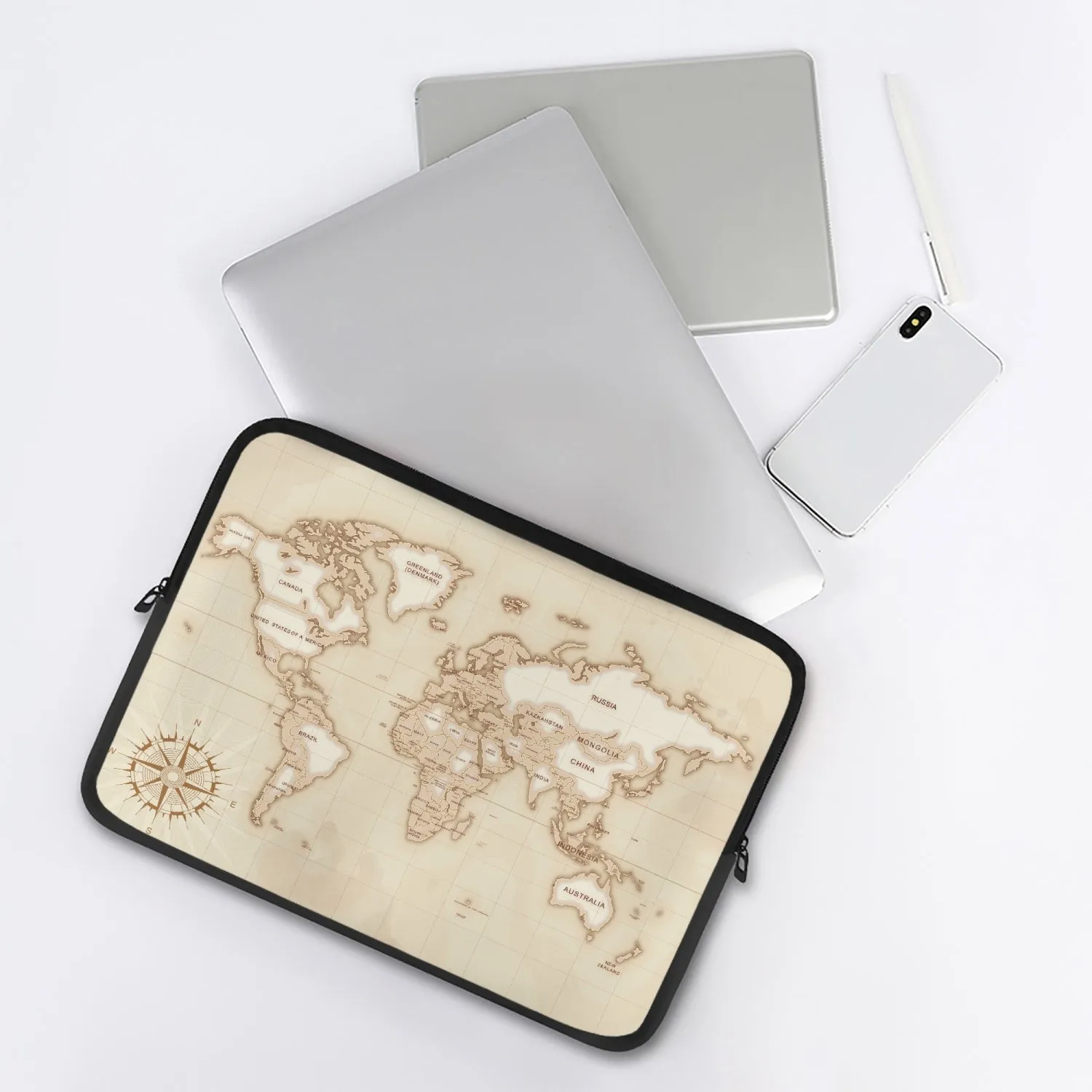 Laptop Sleeve - without handles - World Map