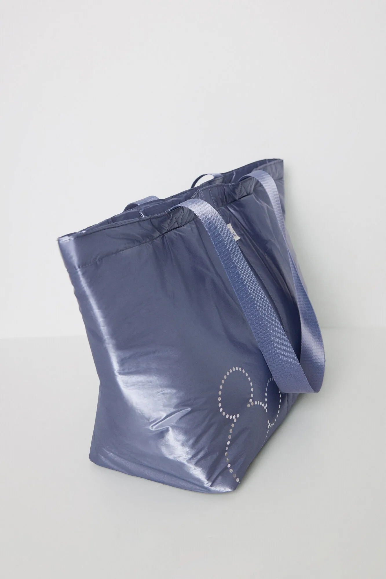 Large blue nylon handbag