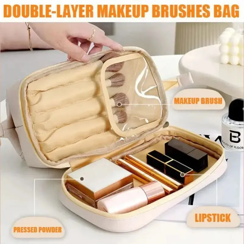 Large Waterproof Leather Makeup Bag