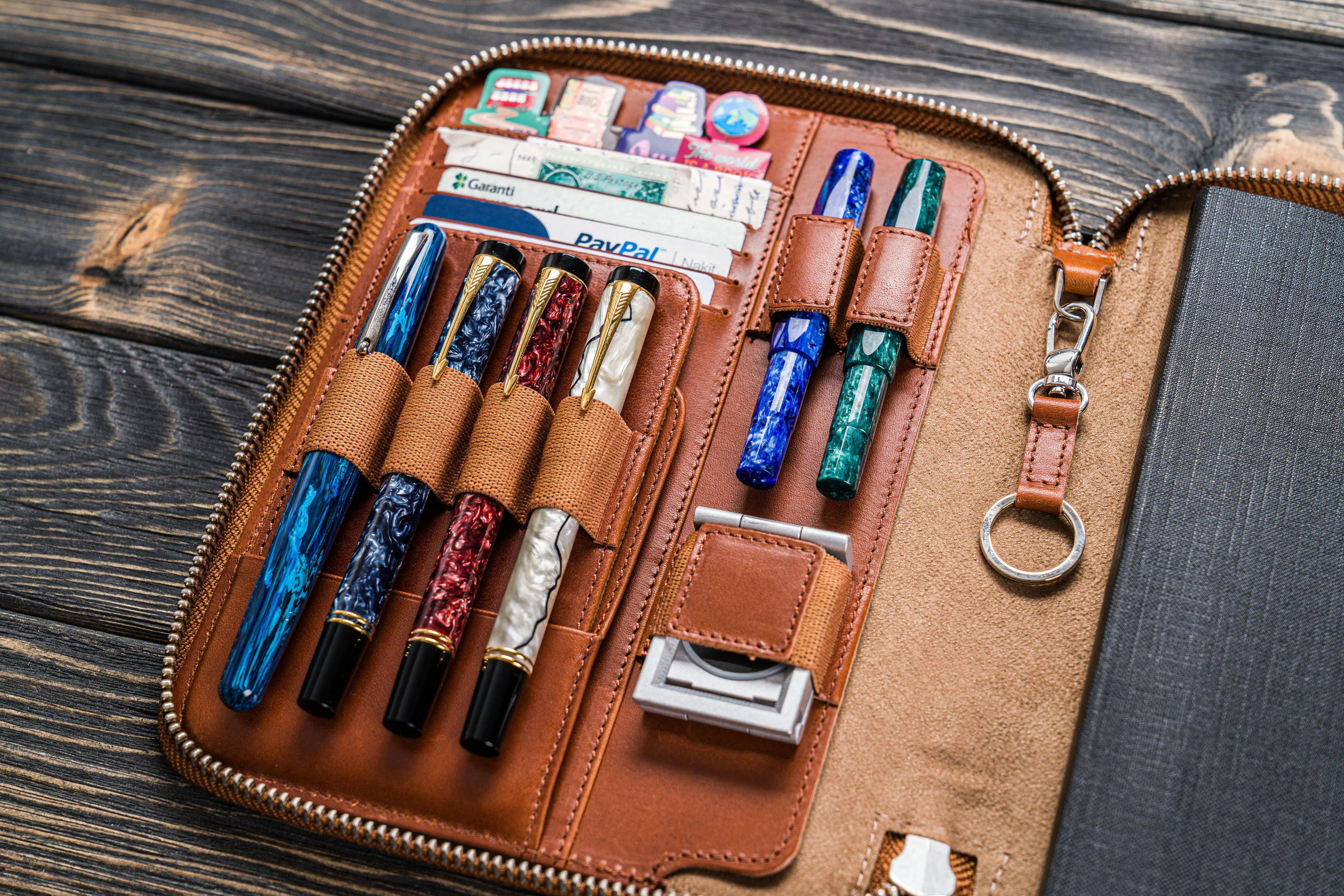 Leather Zippered A5 Leuchtturm1917  Notebook Folio - Brown