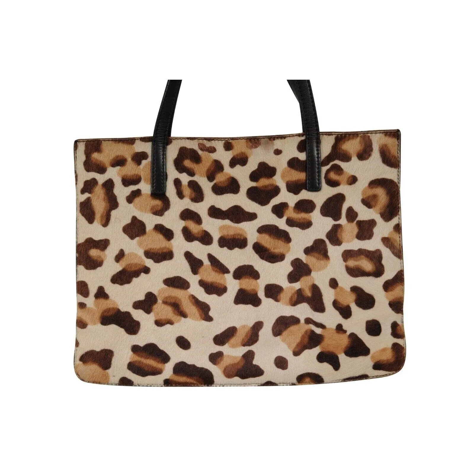 Leopard Print Pony Hair Shoulder Tote Bag