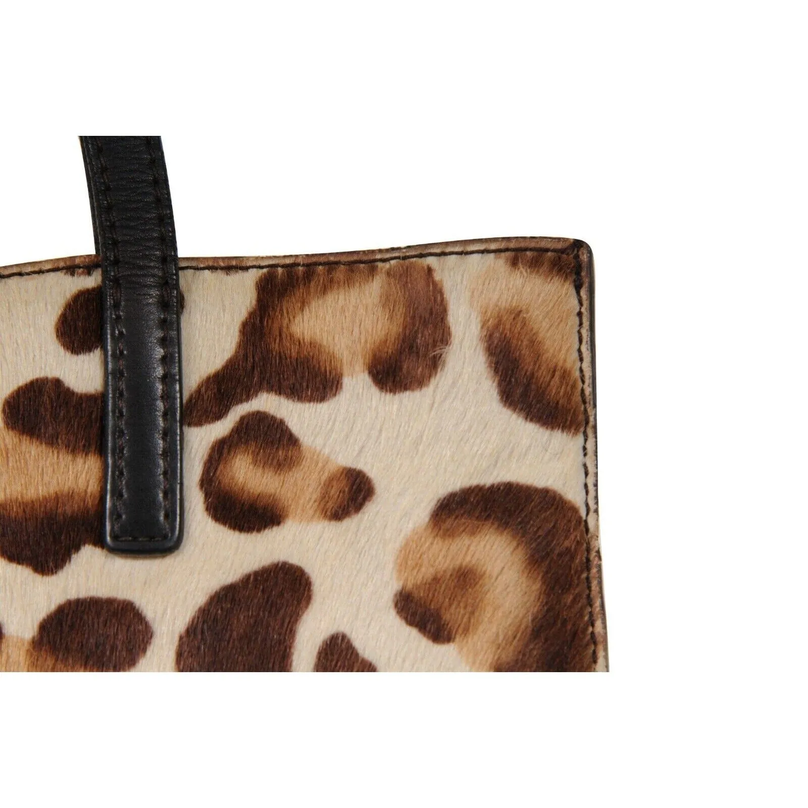 Leopard Print Pony Hair Shoulder Tote Bag