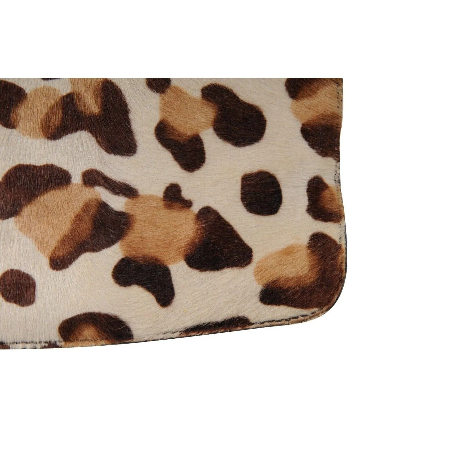 Leopard Print Pony Hair Shoulder Tote Bag