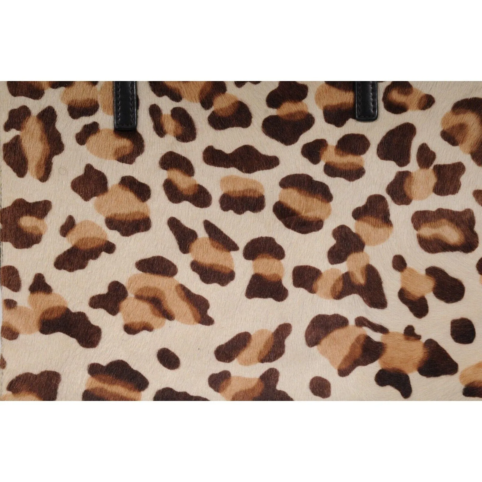 Leopard Print Pony Hair Shoulder Tote Bag