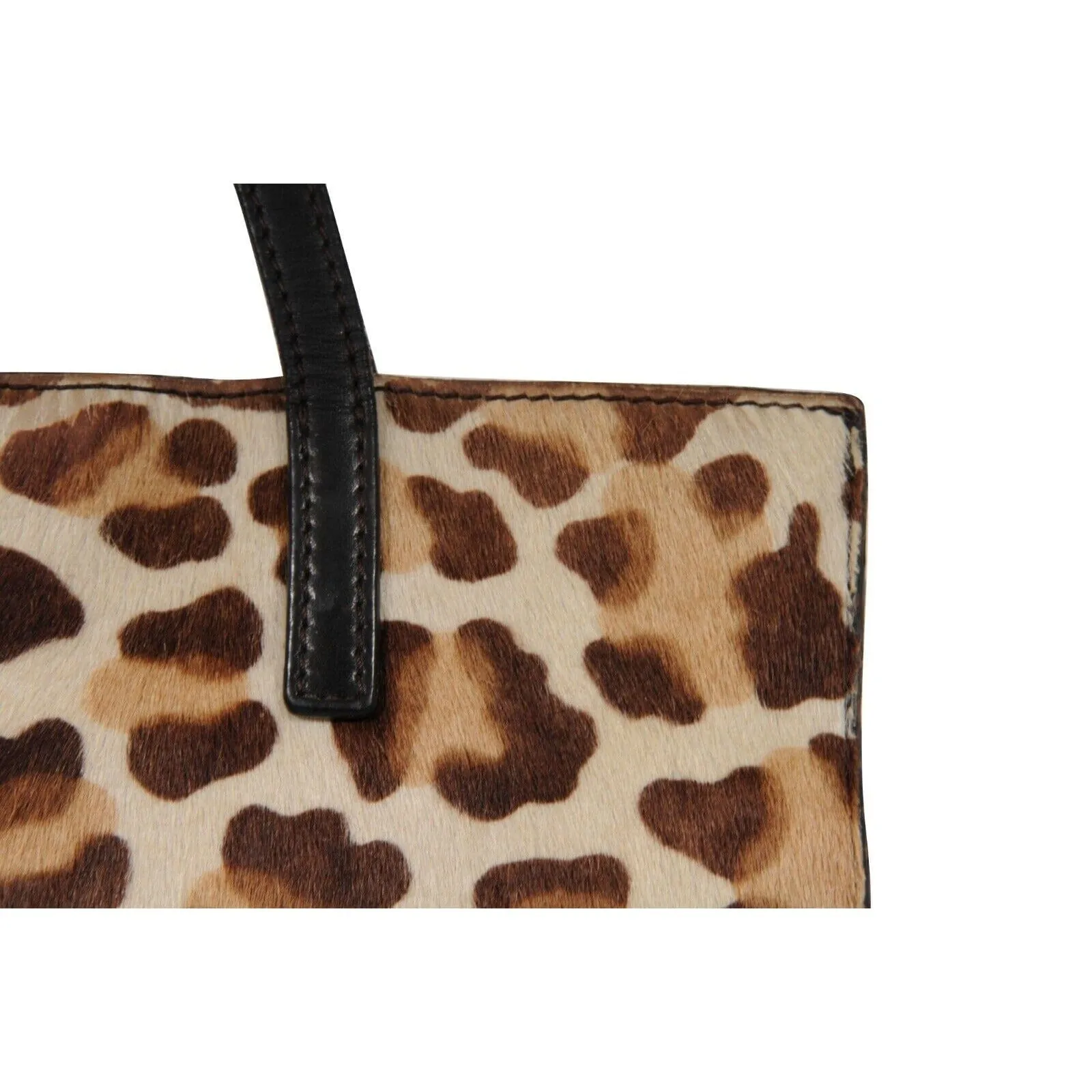 Leopard Print Pony Hair Shoulder Tote Bag