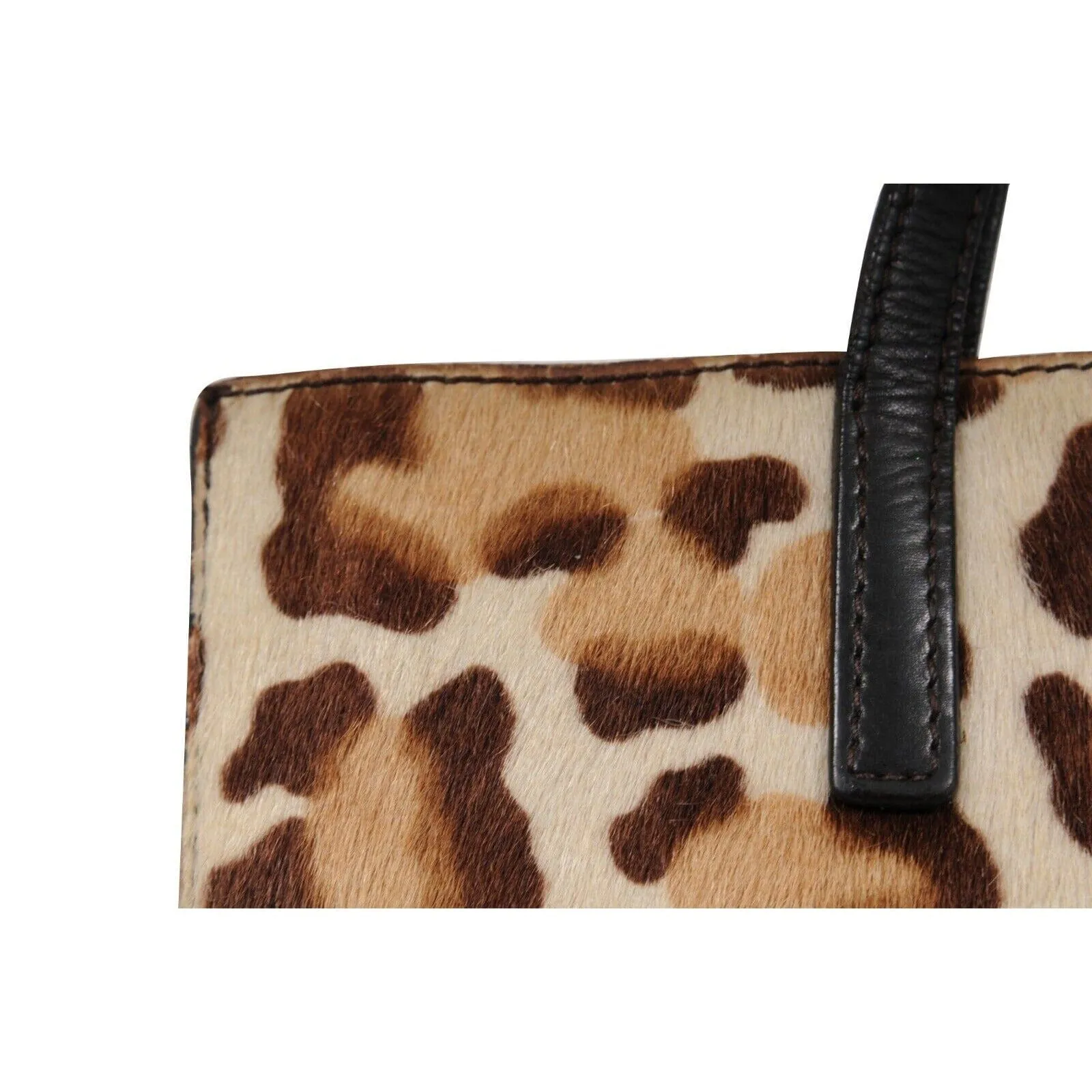 Leopard Print Pony Hair Shoulder Tote Bag